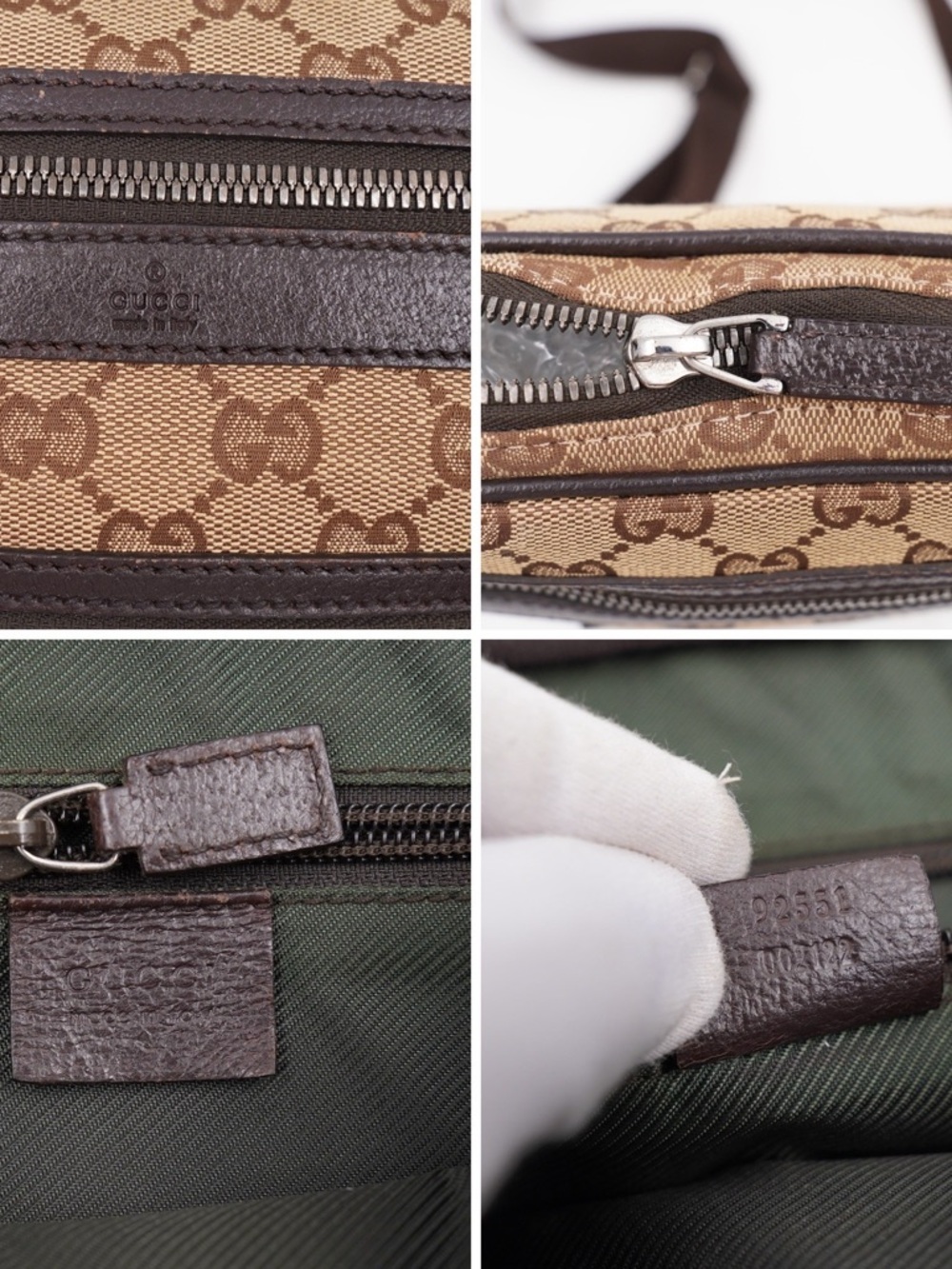 Gucci Brown Monogram Messenger Bag with Dark Brown Trim - Picture 8 of 11